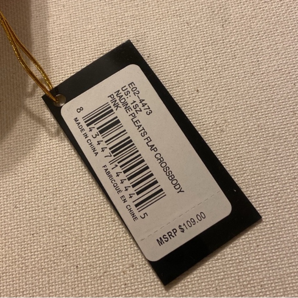 Bebe Pink Nadine Pleats Flap Crossbody Bag with Gold Logo - Picture 5 of 5